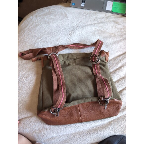 The Saks bookbag purse brown and green - Picture 7 of 7